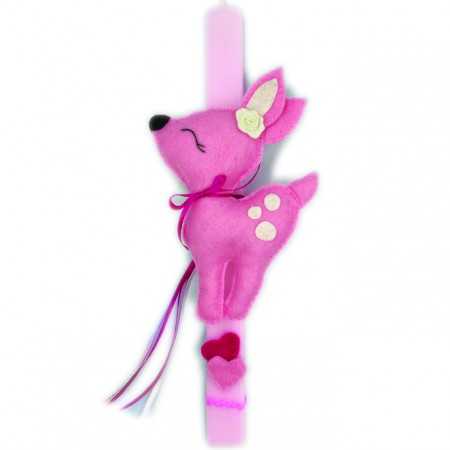 KIDS EASTER CANDLE PINK DEER