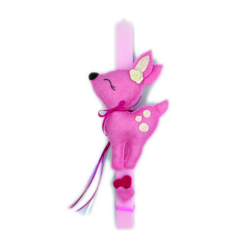 KIDS EASTER CANDLE PINK DEER