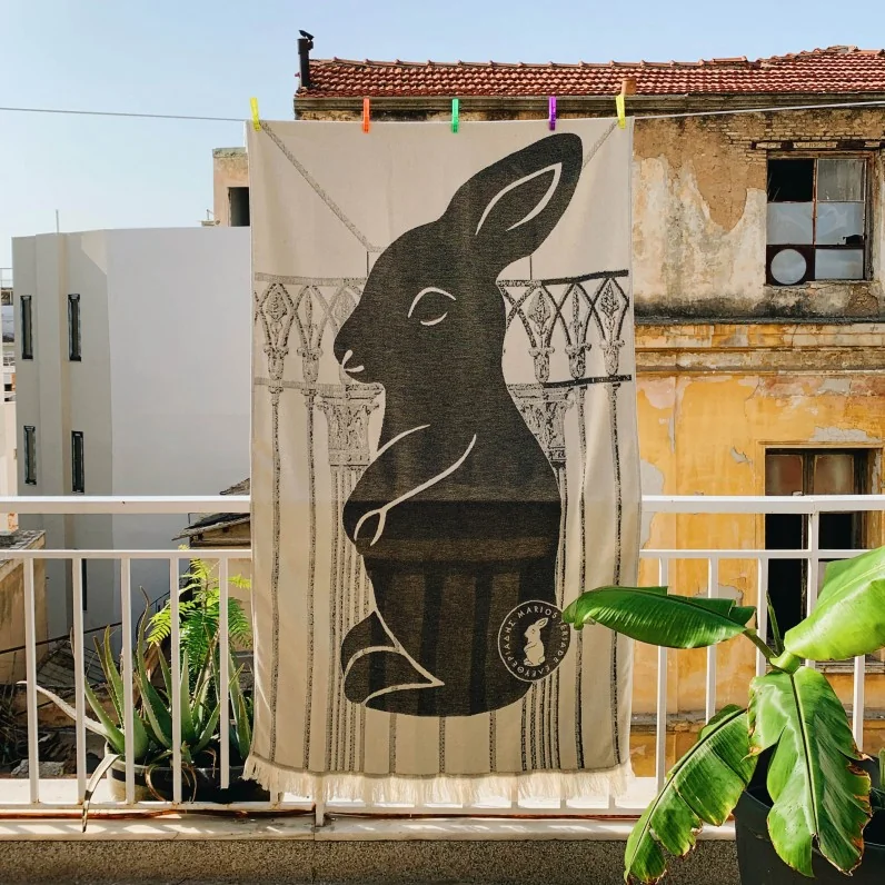 "Black Rabbit" towel