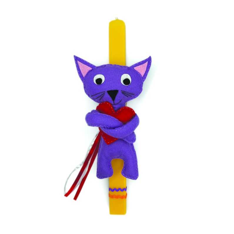 KIDS EASTER CANDLE "PURPLE CAT"