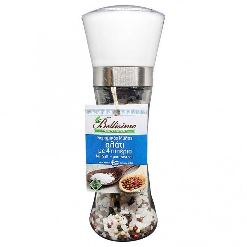 Κεραμικός Μύλος αλάτι με 4 πιπέρια (170gr)