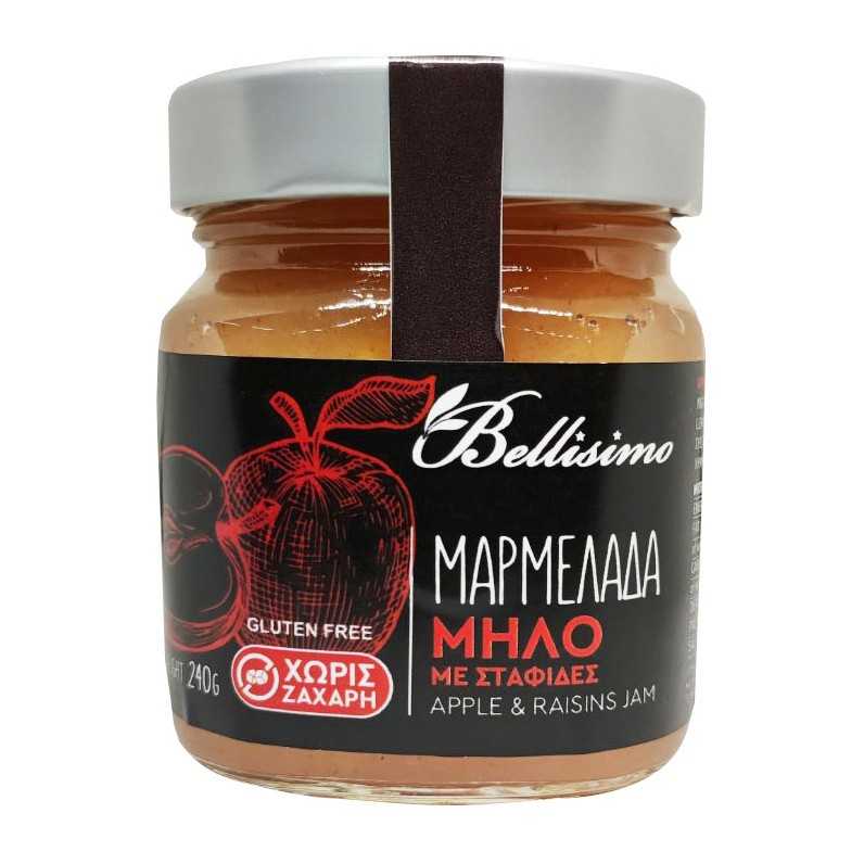 Μαρμελάδα Χωρίς Ζάχαρη Μήλο με σταφίδες (240gr)