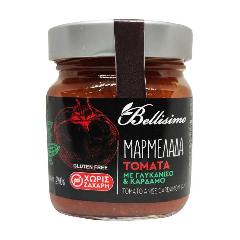 Μαρμελάδα Χωρίς Ζάχαρη Τομάτα Γλυκάνισο & Κάρδαμο (240gr)