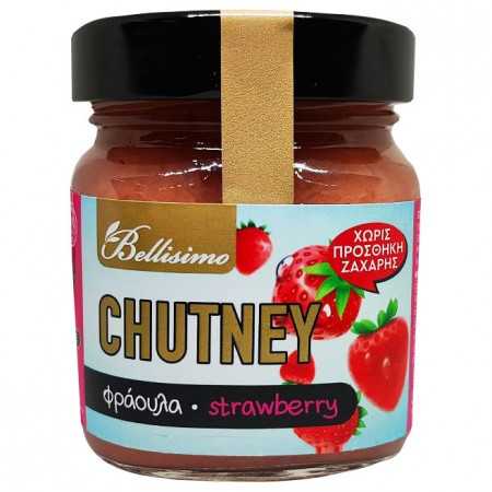 Chutney Φράουλα ΧΩΡΙΣ Ζάχαρη (225gr)
