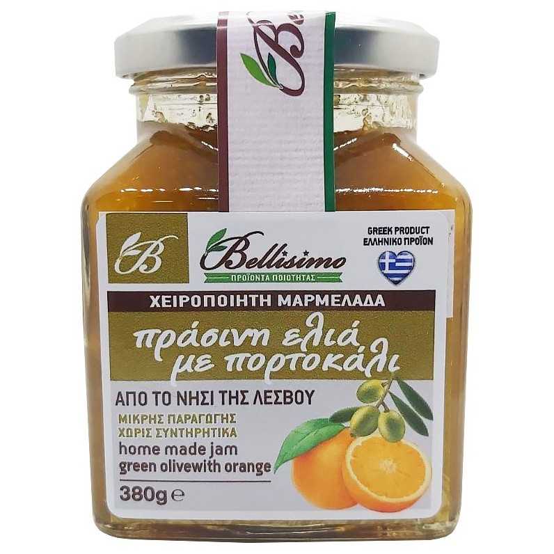 Χειροποίητη μαρμελάδα πράσινη ελιά με πορτοκάλι (380gr)