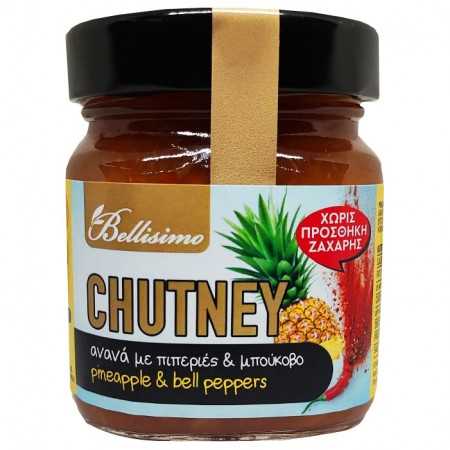 Chutney Ανανά με πιπεριές & μπούκοβο ΧΩΡΙΣ Ζάχαρη (225gr) 